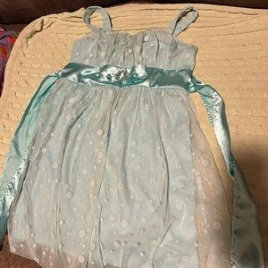 Holiday Editions Light Blue Dress with Polka Dots